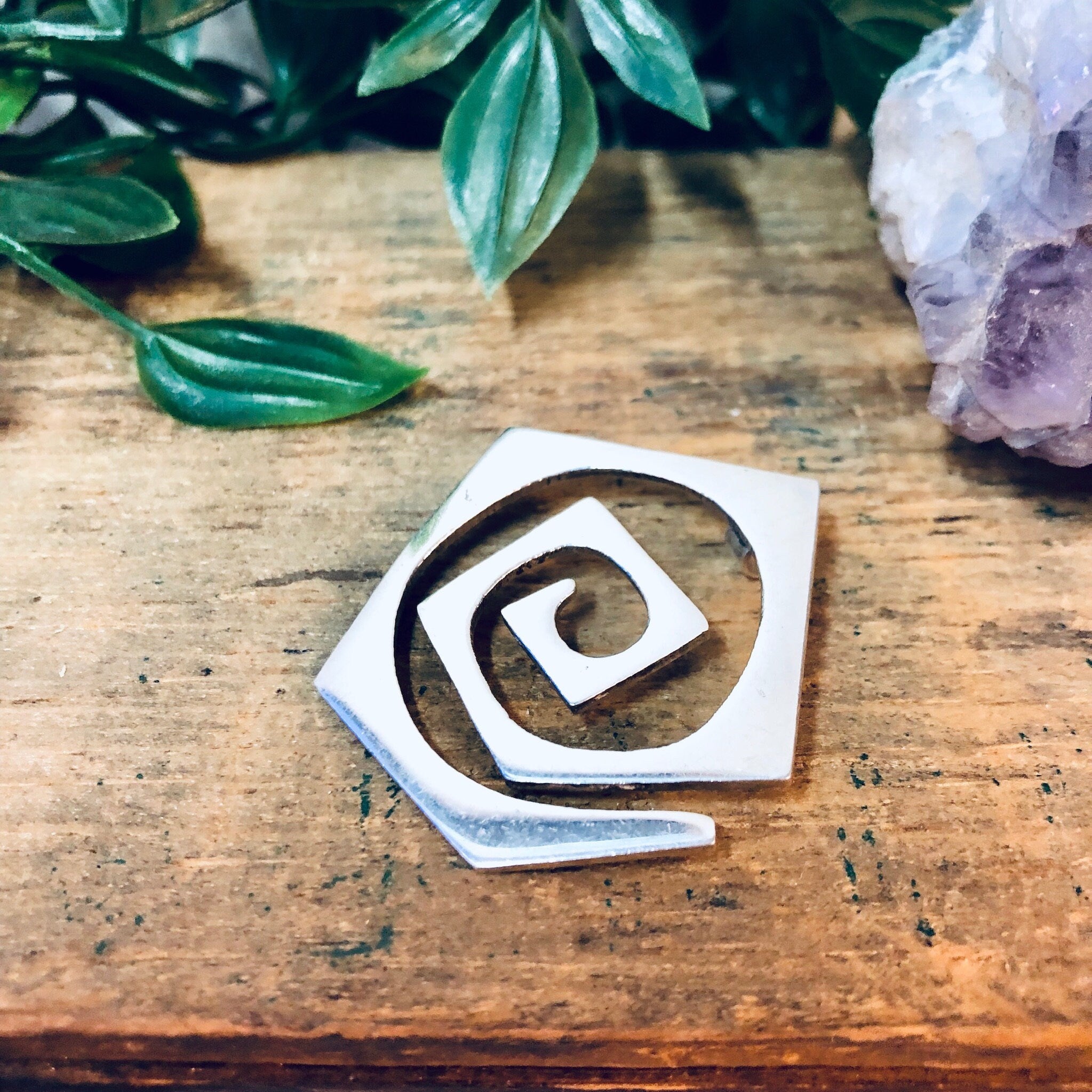 Vintage Pendant, Silver Pendant, Swirl Pendant, Unique Jewelry, Vintage Necklace, Valentines Day Gift, Abstract Jewelry, Simple Pendant, 925