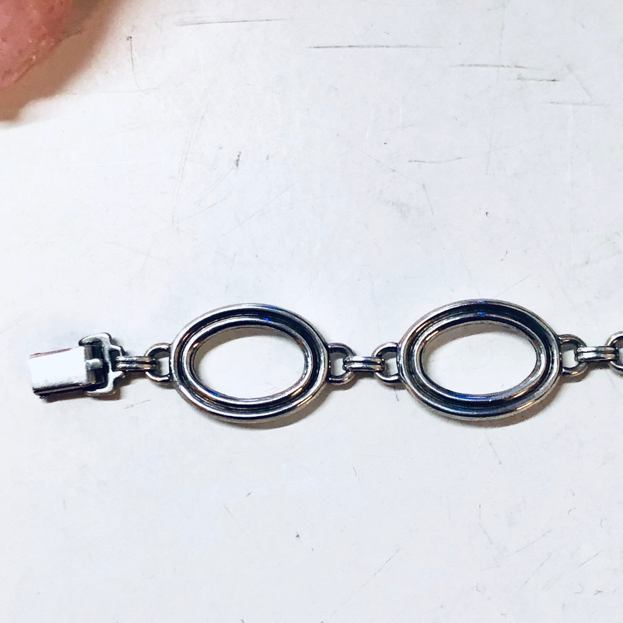 Vintage Silver Bracelet, Link Bracelet, Vintage Jewelry, Simple Bracelet, Valentines Day Gift, Geometric Jewelry, 925, Silver Bracelet, 925