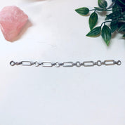 Vintage Silver Bracelet, Link Bracelet, Chain Bracelet, Simple Jewelry, Vintage Jewelry, Geometric Design, Elegant Bracelet, Valentines Day
