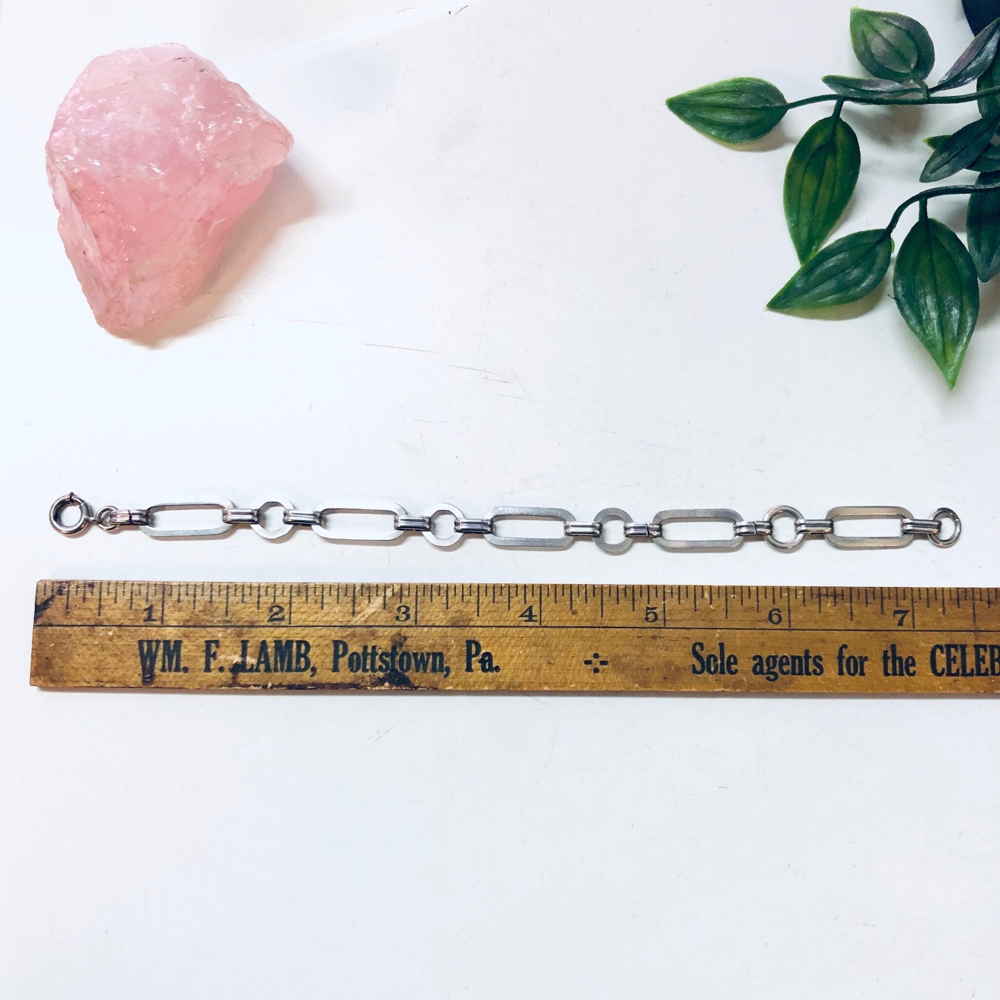 Vintage Silver Bracelet, Link Bracelet, Chain Bracelet, Simple Jewelry, Vintage Jewelry, Geometric Design, Elegant Bracelet, Valentines Day