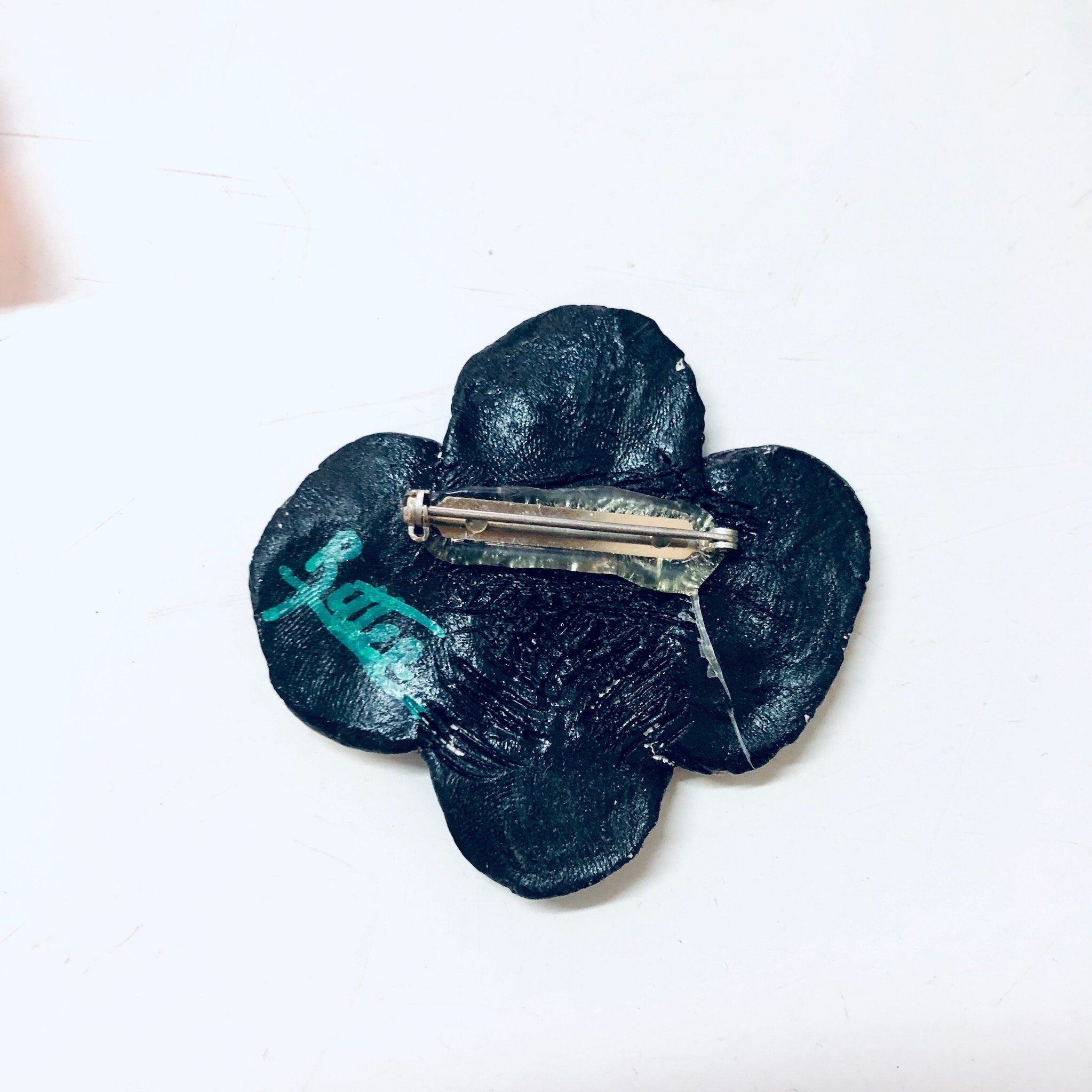Vintage Brooch, Face Pin, Mask Brooch, Vintage Jewelry, Vintage Pin, Green Brooch, Pink Brooch, Signed Jewelry, Ritter Brooch, Unique Pin