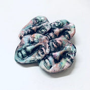 Vintage Brooch, Face Pin, Mask Brooch, Vintage Jewelry, Vintage Pin, Green Brooch, Pink Brooch, Signed Jewelry, Ritter Brooch, Unique Pin