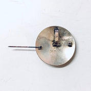 Vintage Brooch, Costume Jewelry, Iridescent Brooch, Silver and White, 80s jewelry, 1980s Fashion, Round Brooch, Vintage Pendant, Necklace