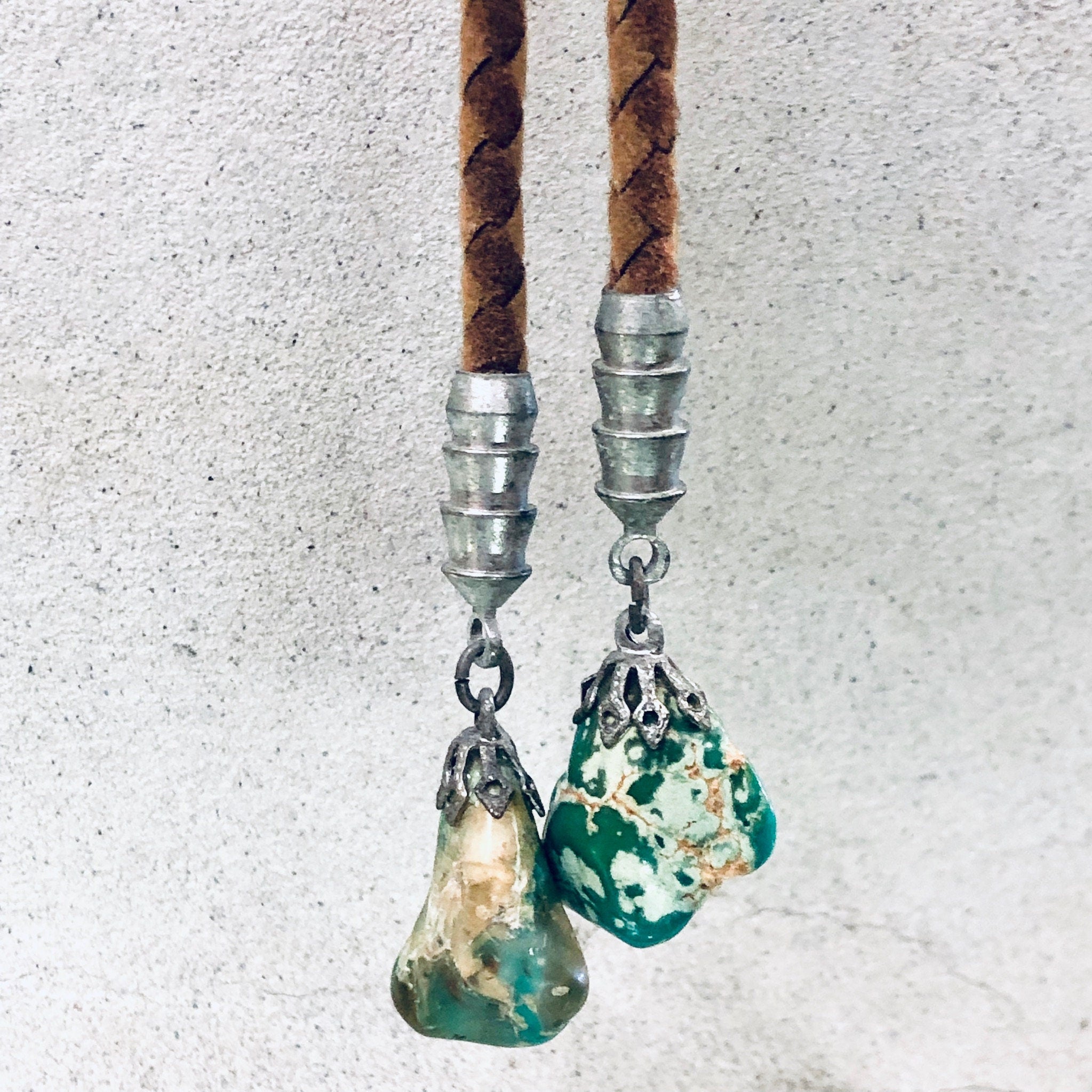 Vintage Bolo Tie, Turquoise Jewelry, Vintage Jewelry, Bolo Tie, Unique Jewelry, Statement Jewelry, Brown and Green, Southwestern Style, Blue