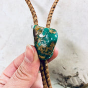 Vintage Bolo Tie, Turquoise Jewelry, Vintage Jewelry, Bolo Tie, Unique Jewelry, Statement Jewelry, Brown and Green, Southwestern Style, Blue