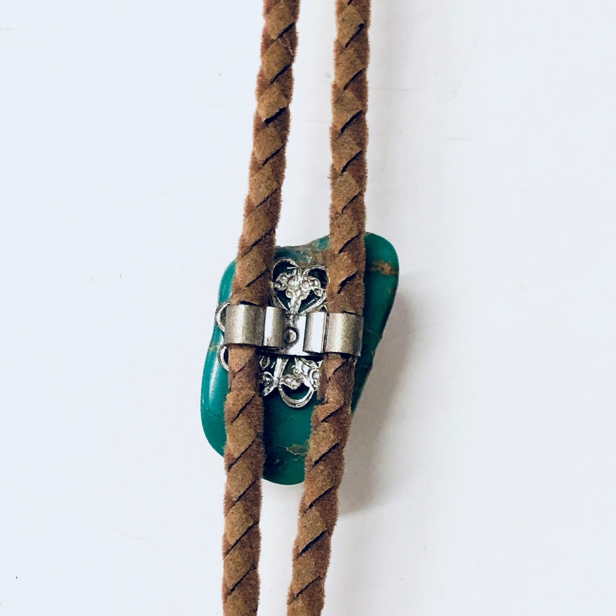 Vintage Bolo Tie, Turquoise Jewelry, Vintage Jewelry, Bolo Tie, Unique Jewelry, Statement Jewelry, Brown and Green, Southwestern Style, Blue