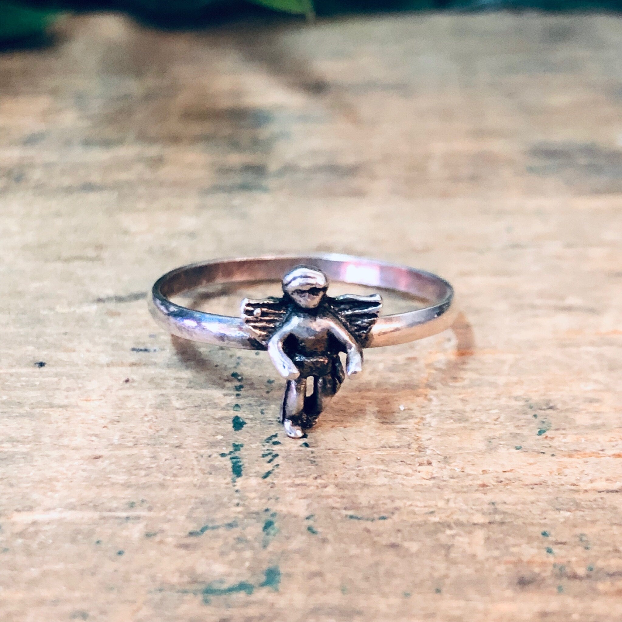 Vintage Silver Ring, Cherub Ring, Angel Ring, Vintage Jewelry, Ring with Angel, Angelic Jewelry, Valentines Day Gift, Cupid Ring, Angel, 925