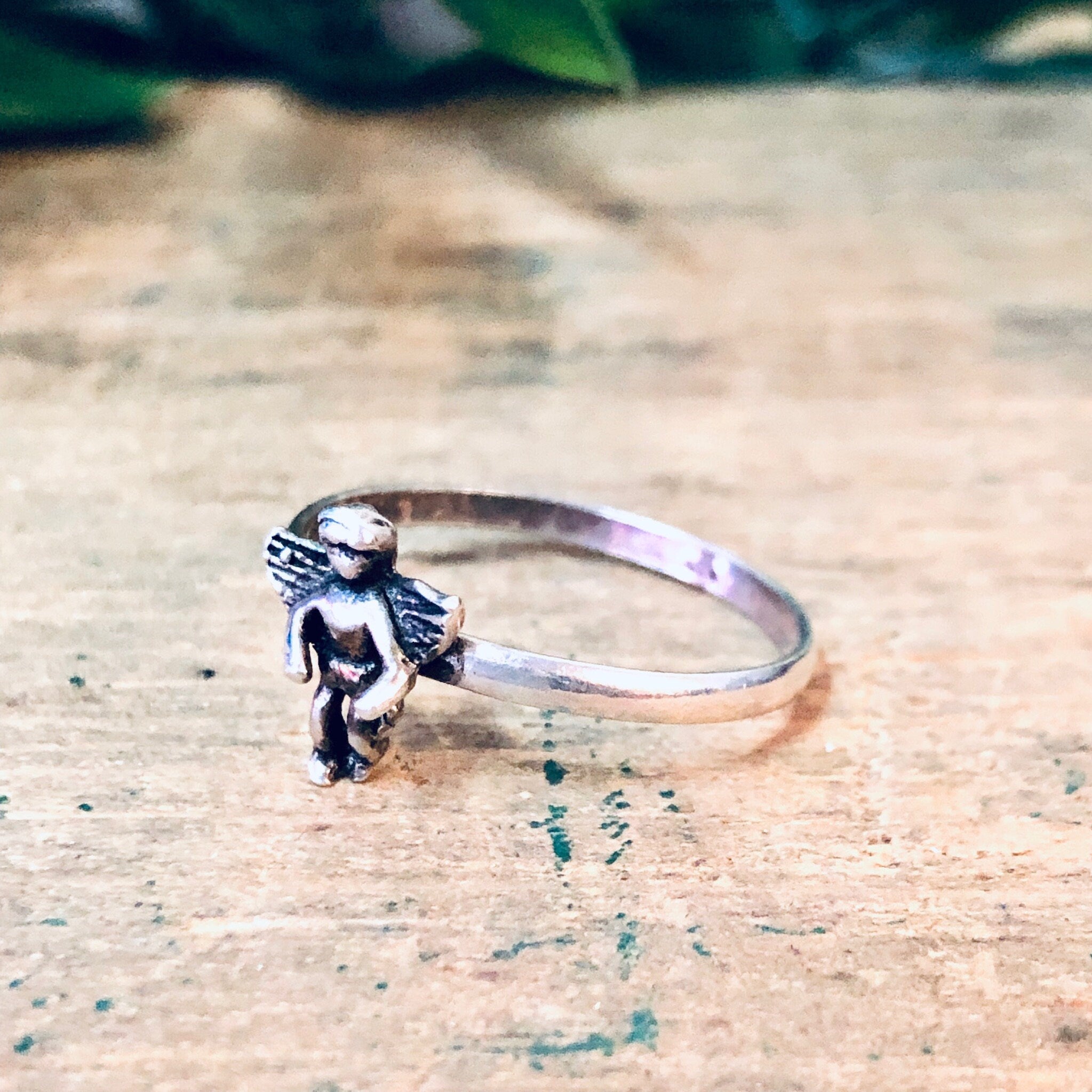 Vintage Silver Ring, Cherub Ring, Angel Ring, Vintage Jewelry, Ring with Angel, Angelic Jewelry, Valentines Day Gift, Cupid Ring, Angel, 925