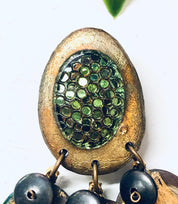 Vintage Earrings, Clip On Earrings, Statement Jewelry, Large Earrings, Fashion Jewelry, Dangle Earrings, Wooden Earrings, Glitter, Sparkle
