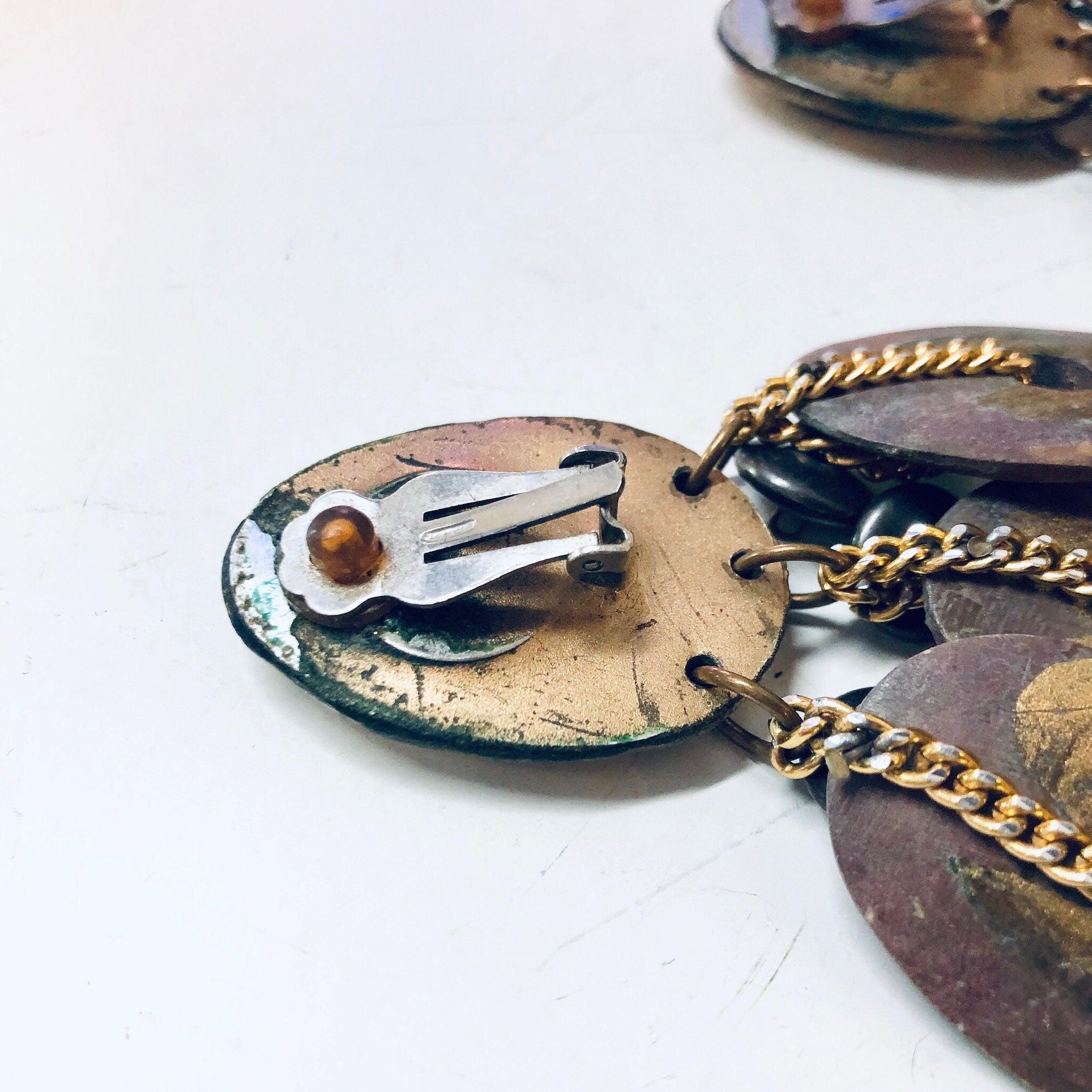Vintage Earrings, Clip On Earrings, Statement Jewelry, Large Earrings, Fashion Jewelry, Dangle Earrings, Wooden Earrings, Glitter, Sparkle