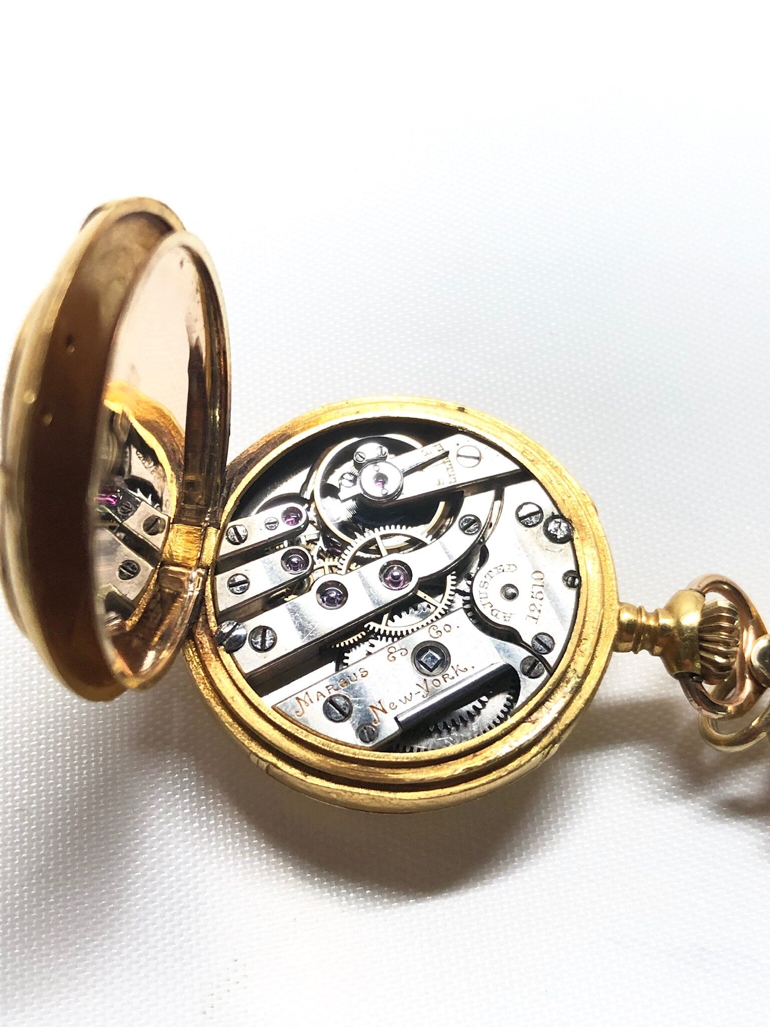 Rare Marcus And Co. 14k Gold Diamond Lapel Watch Art Nouveau, 14 Karat Gold, 14K Gold Watch, Vintage Watch, Lapel Watch, Watch Brooch, Gold