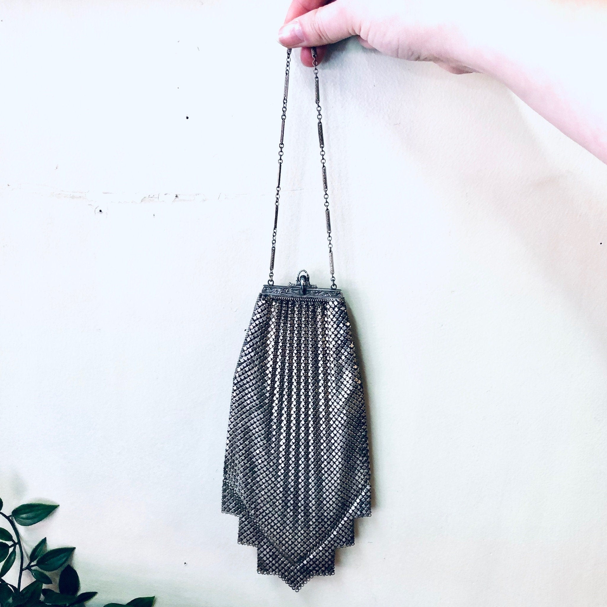 Whiting and Davis Purse, Mesh Purse, Silver Bag, Evening Bag, Whiting and Davis, Art Deco Bag, Vintage Purse, Handbag, Change Purse, Unique