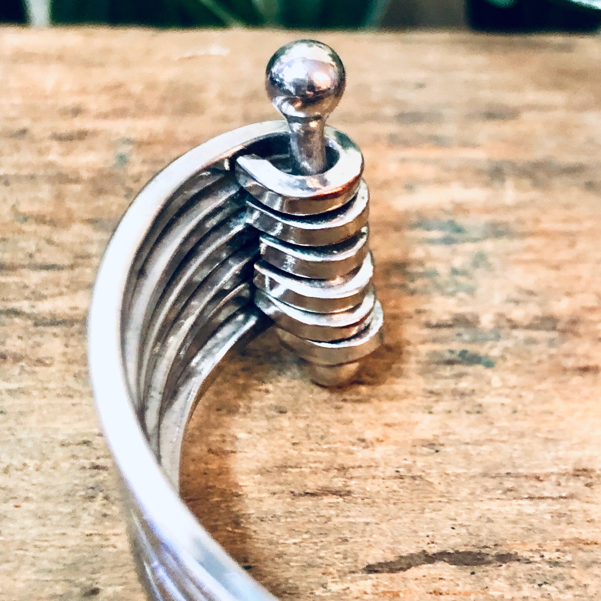 Vintage Cuff Bracelet, Silver Bracelet, Vintage Jewelry, Silver Toned Jewelry, Statement Jewelry, Valentines Day Gift, Industrial Style