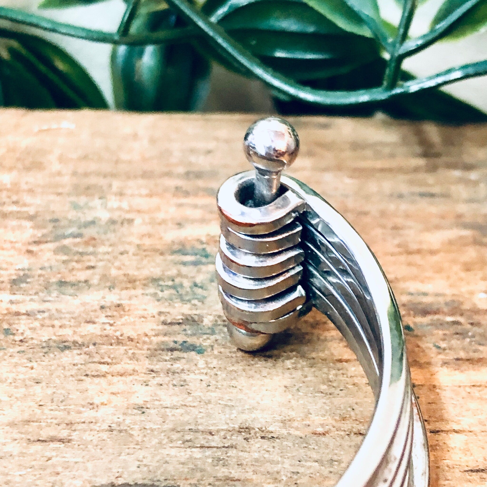 Vintage Cuff Bracelet, Silver Bracelet, Vintage Jewelry, Silver Toned Jewelry, Statement Jewelry, Valentines Day Gift, Industrial Style