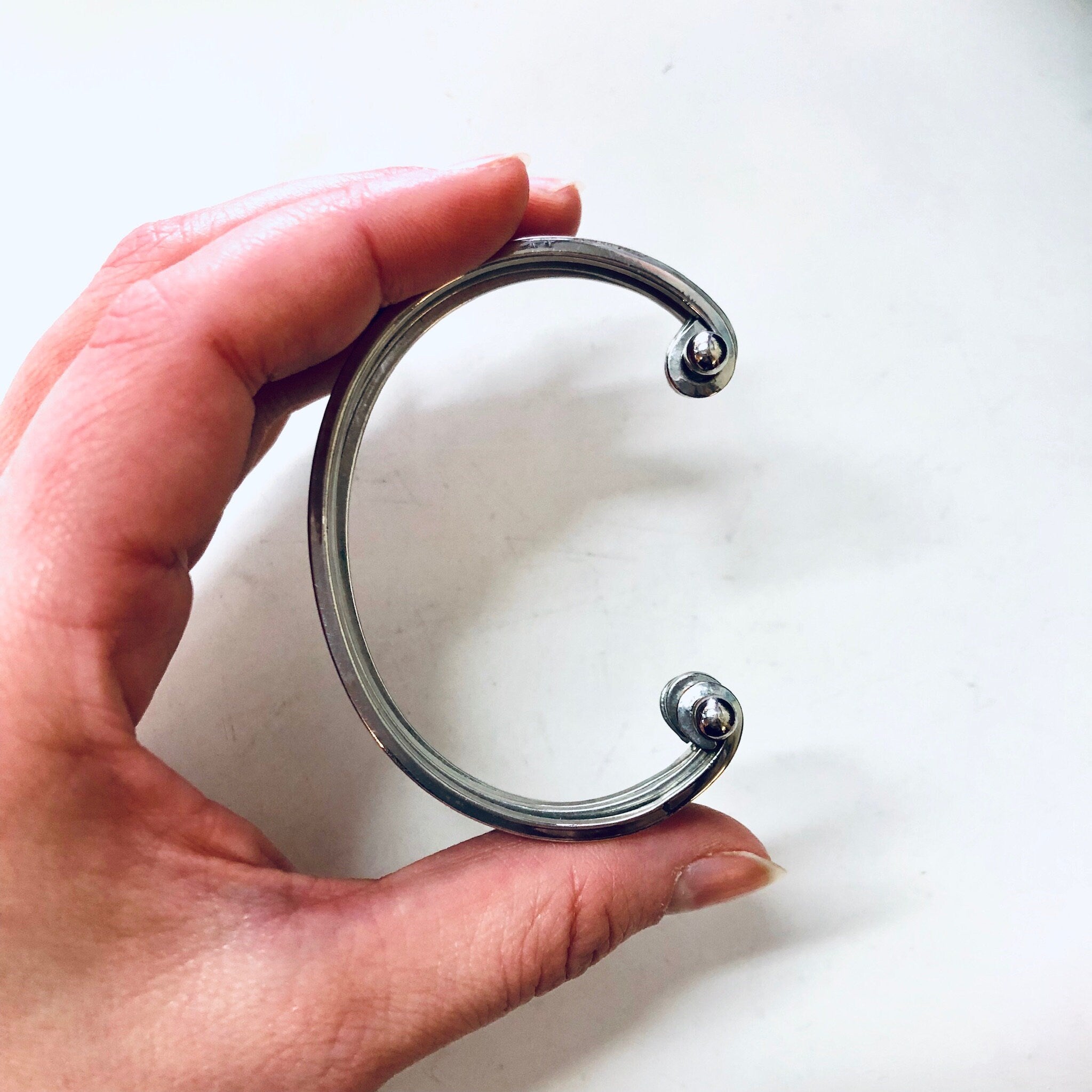 Vintage Cuff Bracelet, Silver Bracelet, Vintage Jewelry, Silver Toned Jewelry, Statement Jewelry, Valentines Day Gift, Industrial Style
