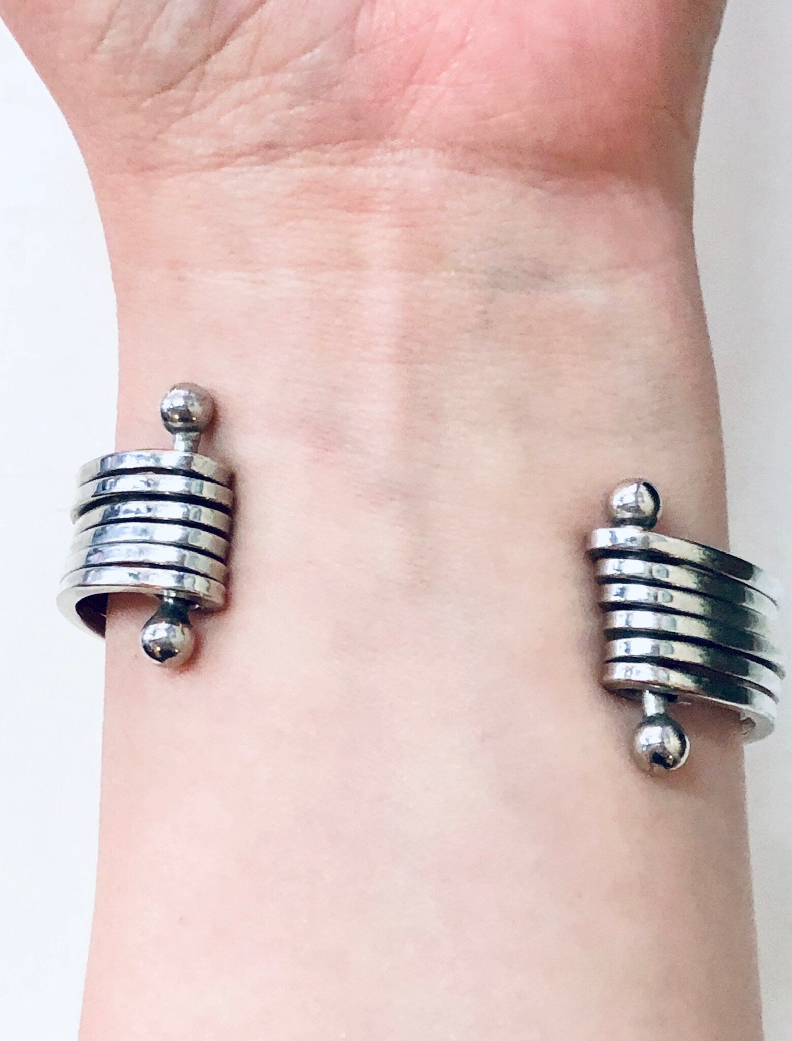 Vintage Cuff Bracelet, Silver Bracelet, Vintage Jewelry, Silver Toned Jewelry, Statement Jewelry, Valentines Day Gift, Industrial Style