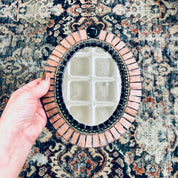 Vintage Mirror, Small Mirror, Vintage Home Decor, Wall Decor, Mosaic Mirror, Copper Toned Tile, Tile Mirror, Copper and Black, Wall Hanging
