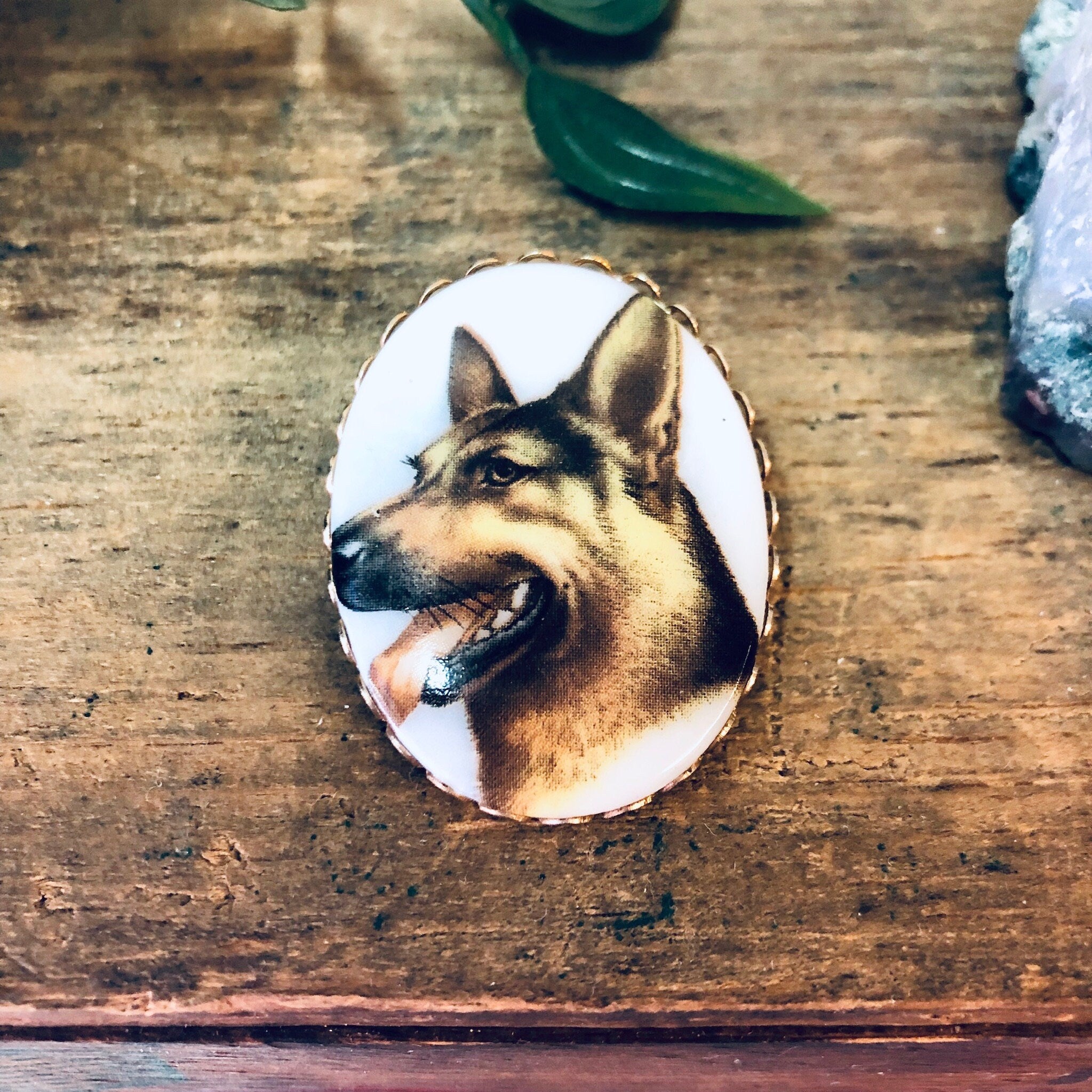 German Shepherd Pin, Vintage Brooch, Dog Brooch, Animal Jewelry, Vintage Jewelry, Dog Face Brooch, Animal Lover Gift, Valentines Day Gift