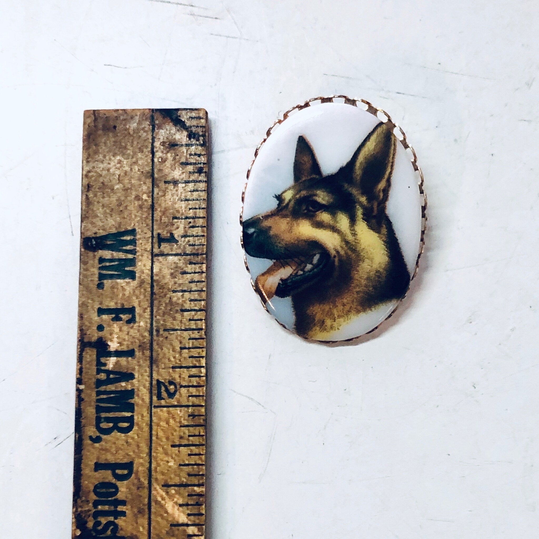 German Shepherd Pin, Vintage Brooch, Dog Brooch, Animal Jewelry, Vintage Jewelry, Dog Face Brooch, Animal Lover Gift, Valentines Day Gift
