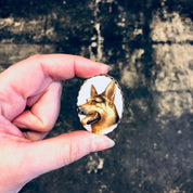 German Shepherd Pin, Vintage Brooch, Dog Brooch, Animal Jewelry, Vintage Jewelry, Dog Face Brooch, Animal Lover Gift, Valentines Day Gift