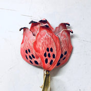 Vintage Flower Pin, Vintage Brooch, Pink Flower, Large Brooch, Vintage Jewelry, Long Brooch, Pink and Gold, Valentines Day Gift, Unique Pin