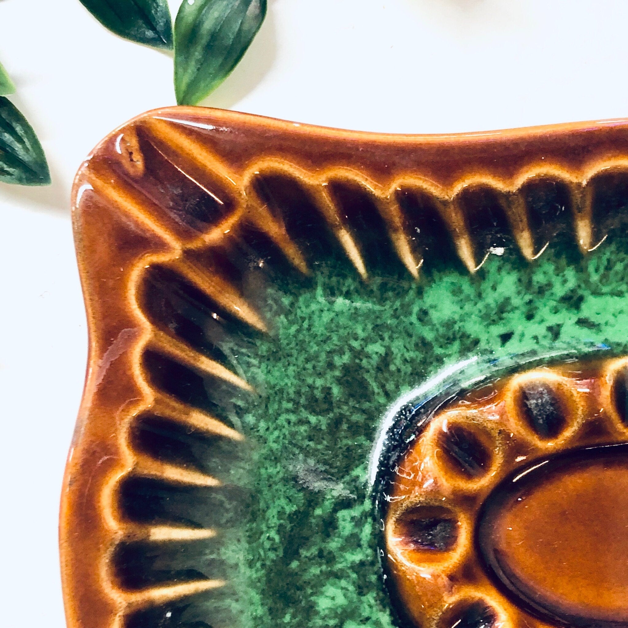 Vintage Ashtray, Green Ashtray, Made in Japan, Catch All Dish, Vintage Home Decor, Jewelry Dish, Trinket Dish, Valentines Day Gift, Unique