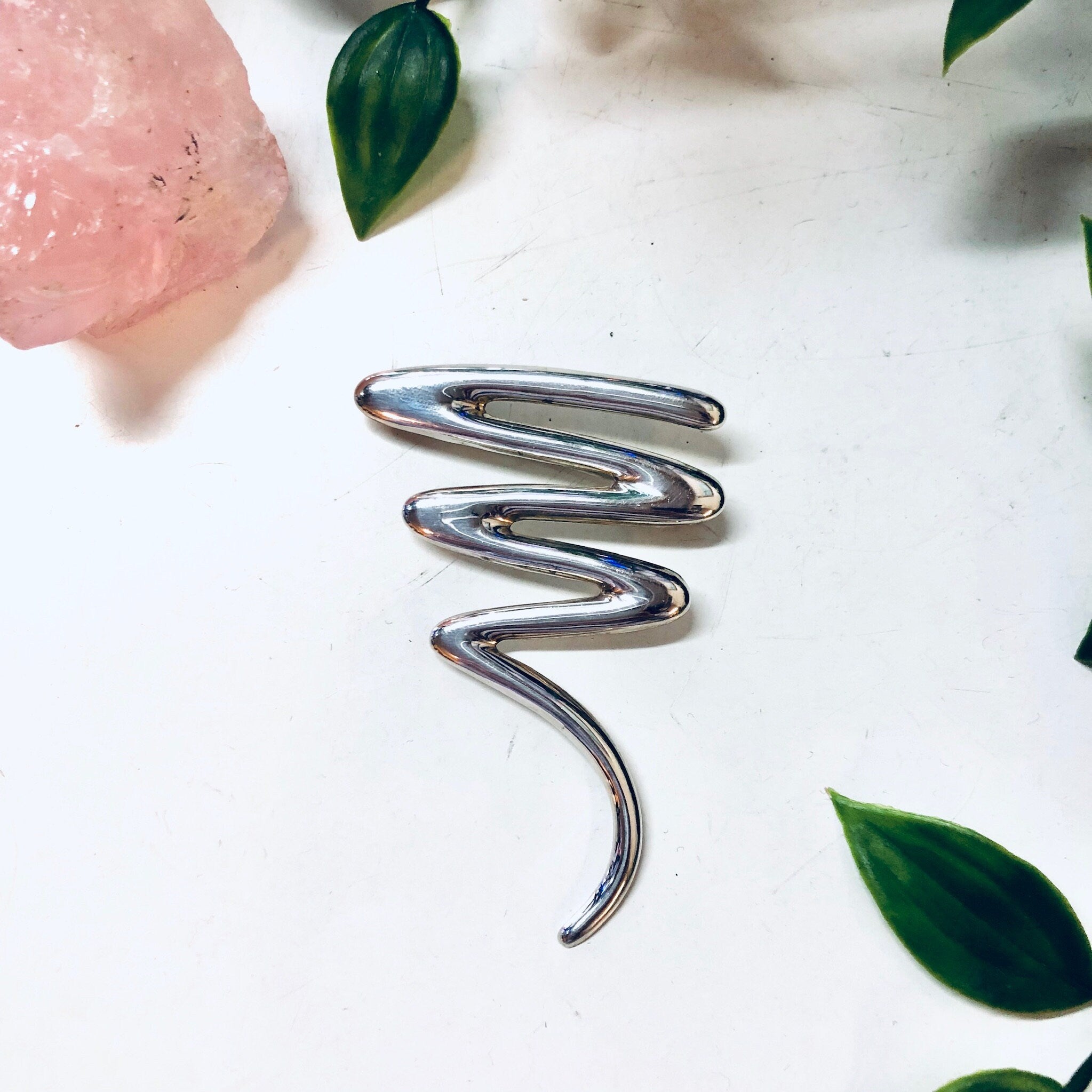 Vintage Brooch, Silver Brooch, Squiggle Pin, Vintage Pin, Vintage Jewelry, Sterling Silver, Abstract Jewelry, Line Design, Valentines Day