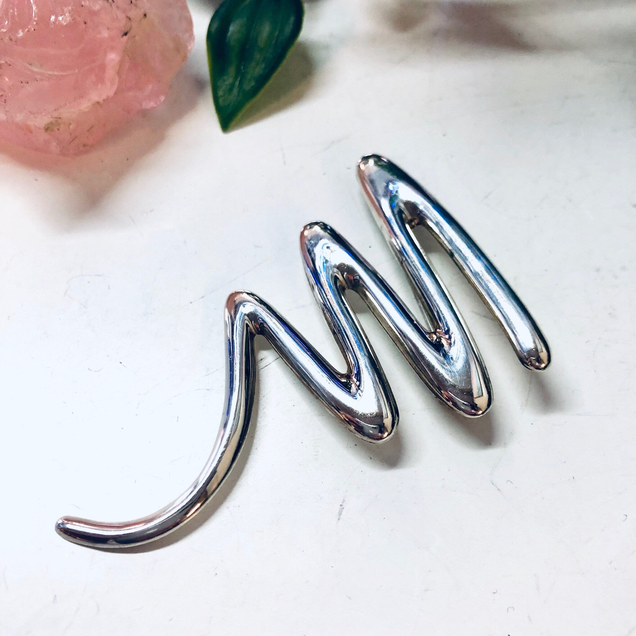 Vintage Brooch, Silver Brooch, Squiggle Pin, Vintage Pin, Vintage Jewelry, Sterling Silver, Abstract Jewelry, Line Design, Valentines Day