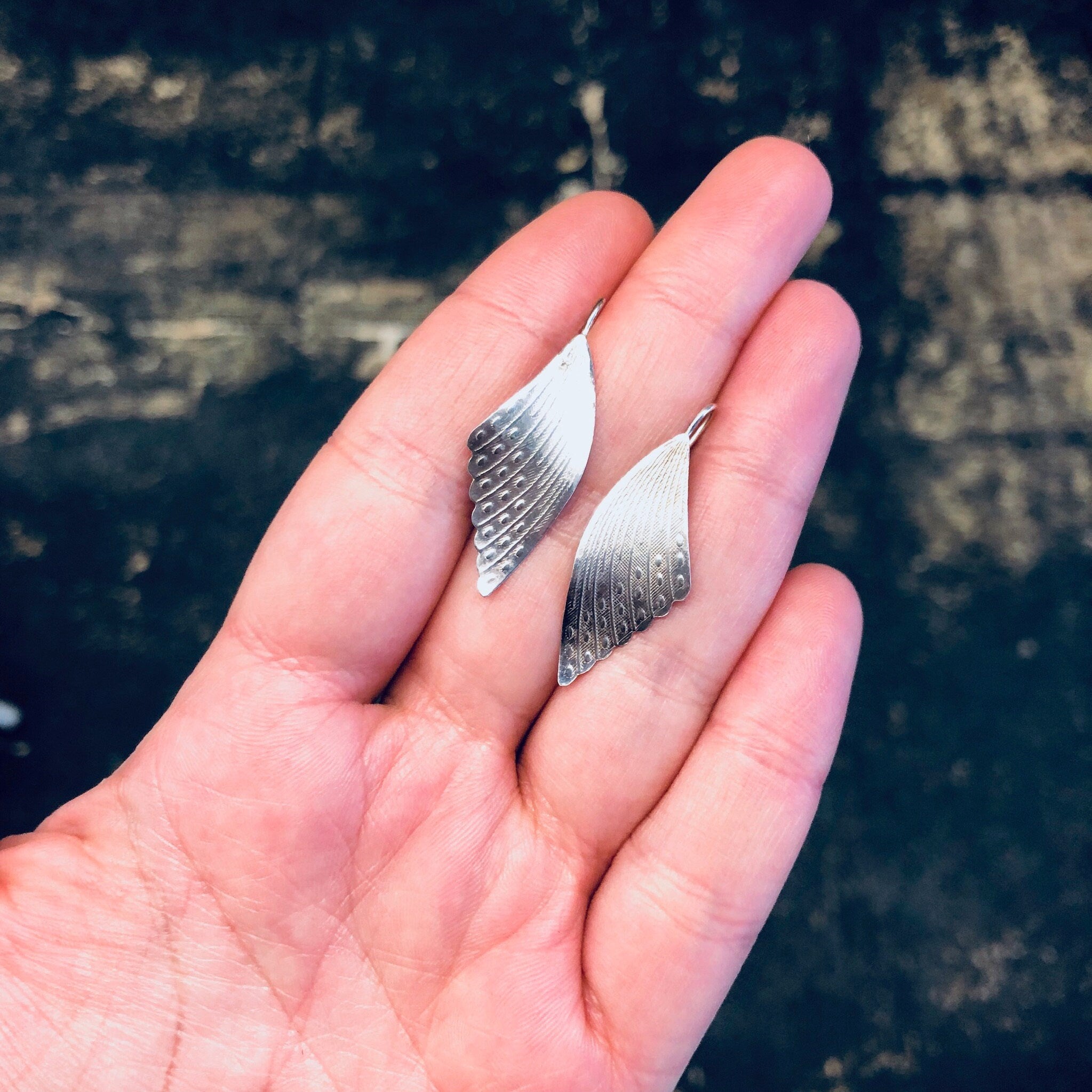 Vintage Silver Earrings, Wing Earrings, Small earrings, Pierced Ears, Vintage Jewelry, Valentines Day Gift, Cute Wing Earrings, Feathers,