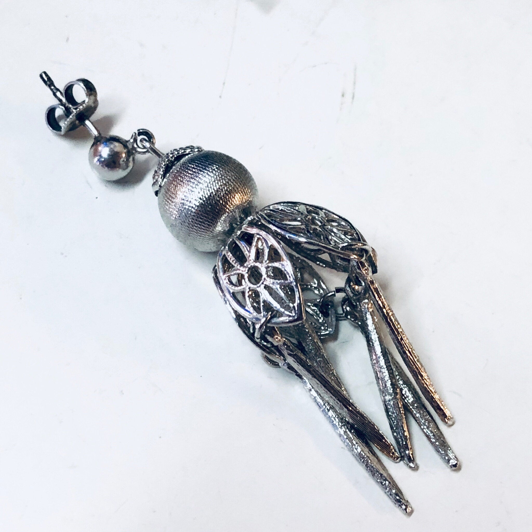 Vintage Earrings, Silver Earrings, Dangle Earrings, Pierced Ears, Unique Jewelry, Vintage Jewelry, Valentines Day Gift, Ornate Jewelry, Gift