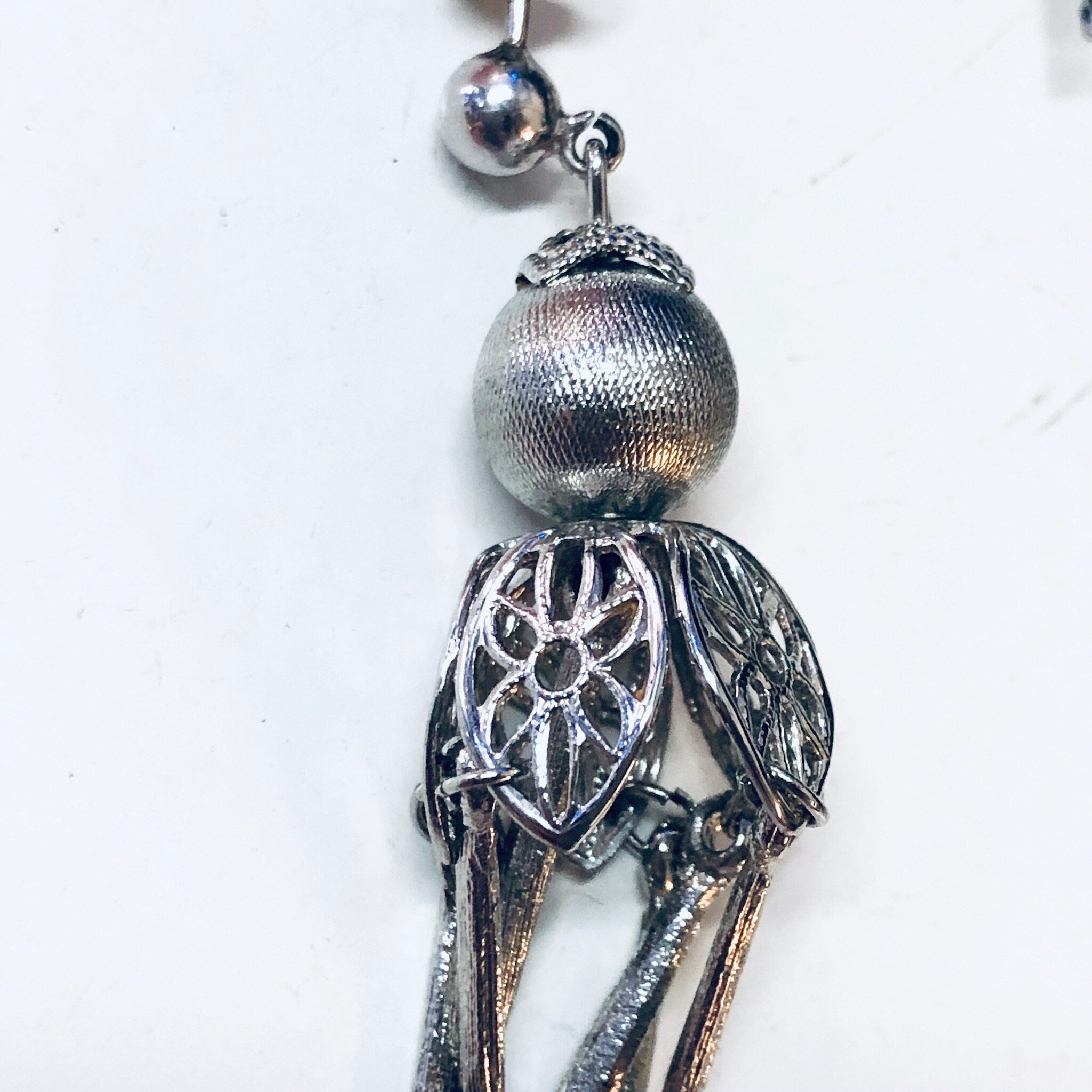 Vintage Earrings, Silver Earrings, Dangle Earrings, Pierced Ears, Unique Jewelry, Vintage Jewelry, Valentines Day Gift, Ornate Jewelry, Gift