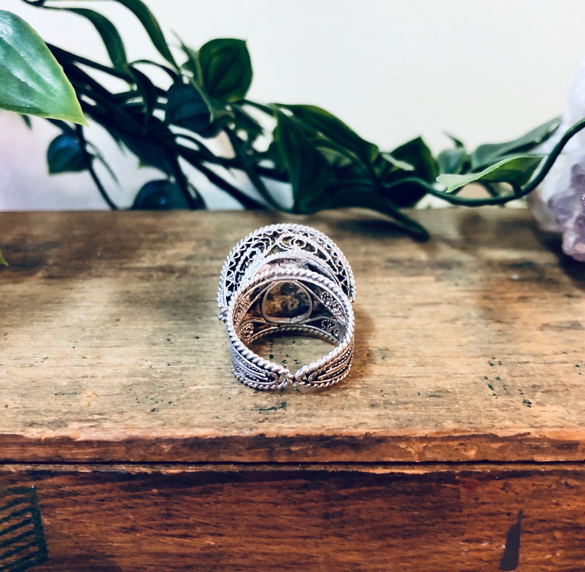 Vintage Silver Ring, Sterling Silver, Vintage Jewelry, Statement Ring, Filagree Ring, Cut Out Ring, Unique Ring, Valentines Day Gift, 925