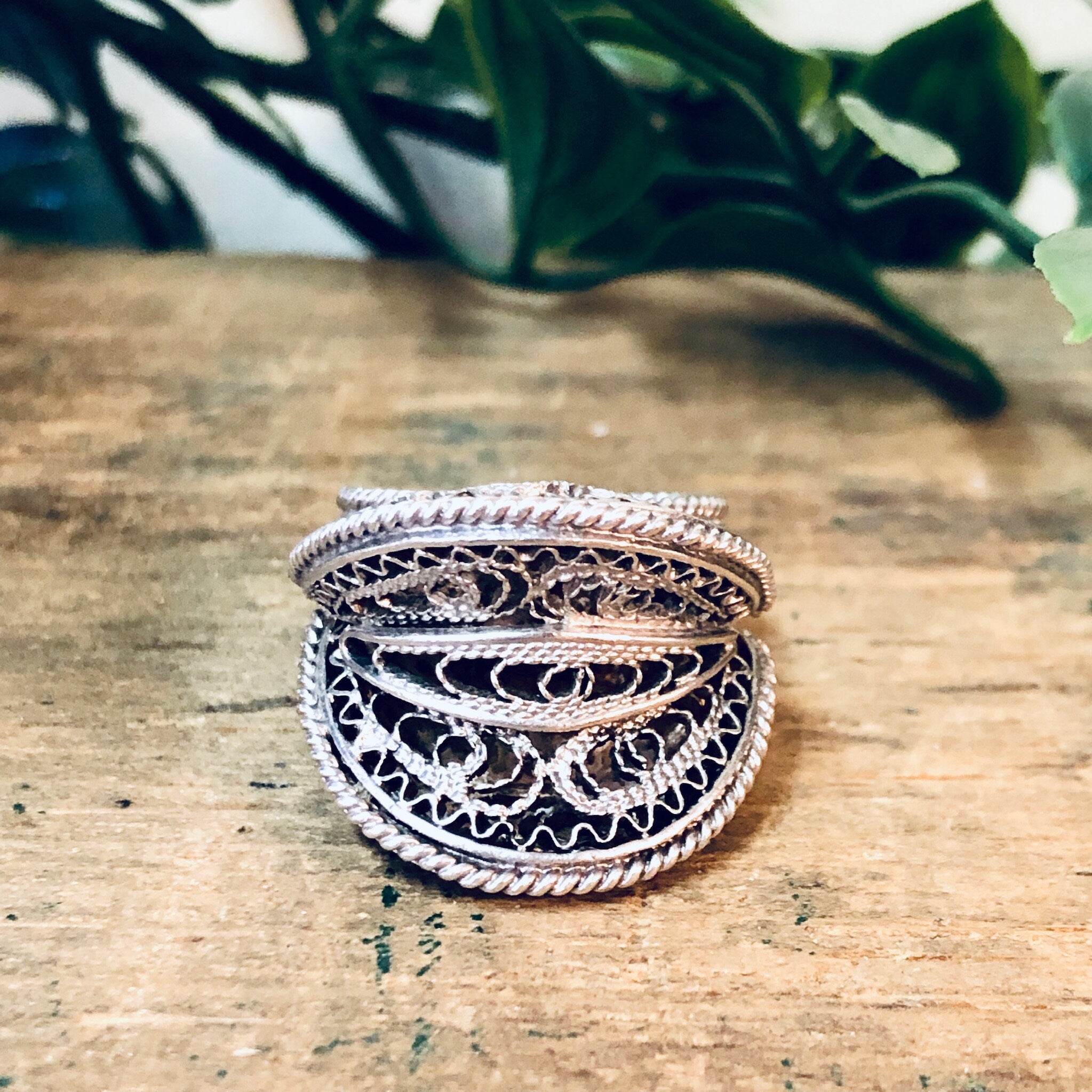Vintage Silver Ring, Sterling Silver, Vintage Jewelry, Statement Ring, Filagree Ring, Cut Out Ring, Unique Ring, Valentines Day Gift, 925