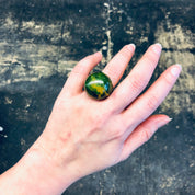 Green Plastic Ring, Retro Jewelry, Vintage Jewelry, Green and Yellow, Round Ring, Ball Ring, Valentines Day Gift, Green Marble, statement
