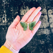 Vintage Brooch, Butterfly Brooch, Gold Toned Brooch, Butterfly Jewelry, Vintage Jewelry, Faux Pearl Brooch, Green Jade, Jade Jewelry, Pin