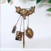 Vintage Brooch, Gold Toned Brooch, Victorian Jewelry, Unique Jewelry, Vintage Jewelry, Vintage Pin, Large Brooch, Valentines Day Gift, Gold
