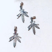 Vintage Silver Pendant, Vintage Jewelry, Weed Pendant, 420, Hippie Jewelry, Small Pendant, Boho Hippie Jewelry, Marijuana Pendant, Weed Leaf