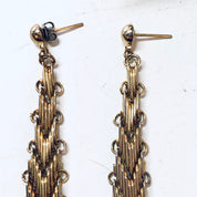Vintage Gold Toned Earrings, Dangle Earrings, Costume Jewelry, Unique Jewelry, Vintage Jewelry, V Shaped Earrings, Valentines Day Gift