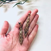 Vintage Gold Toned Earrings, Dangle Earrings, Costume Jewelry, Unique Jewelry, Vintage Jewelry, V Shaped Earrings, Valentines Day Gift