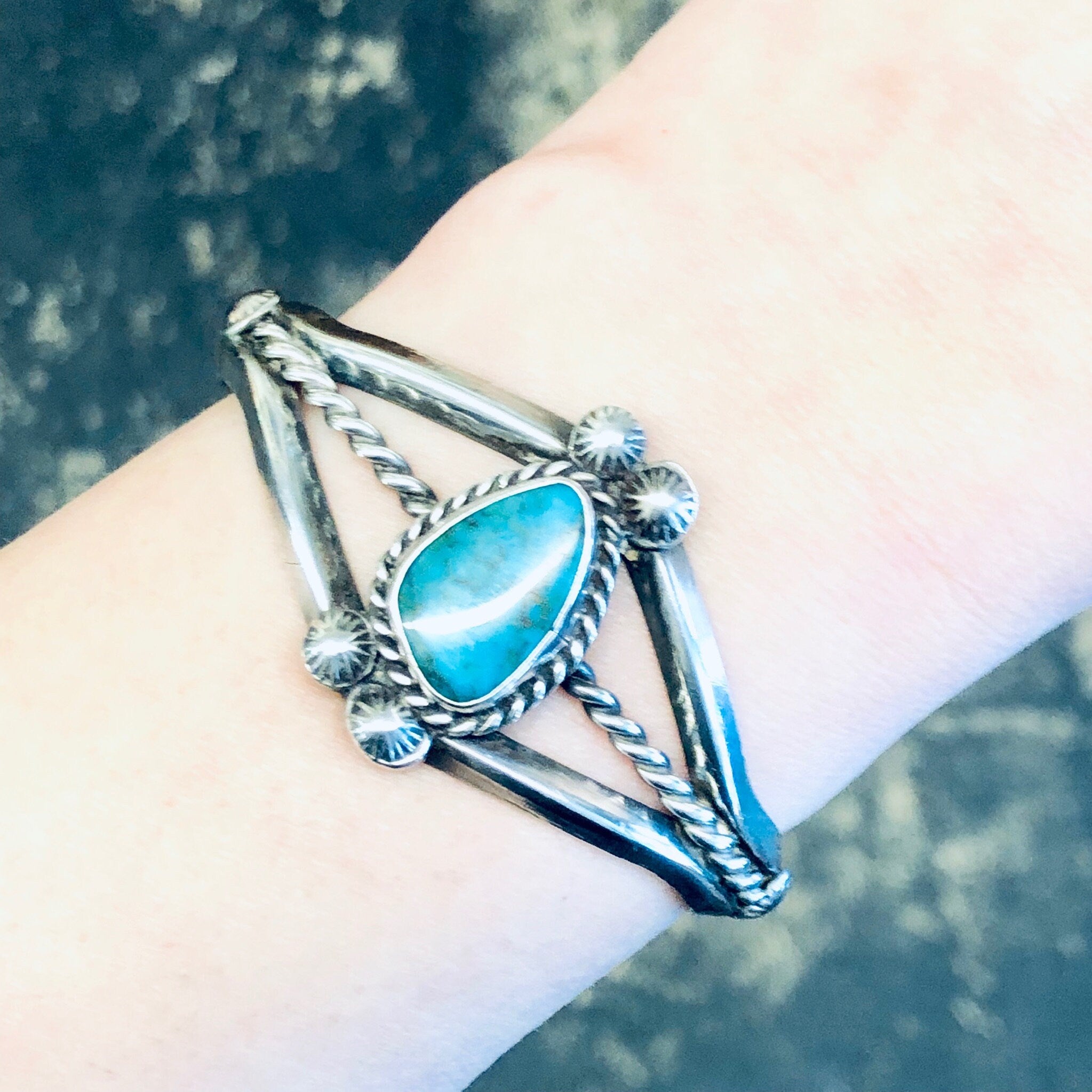 Vintage Cuff, Southwestern Bracelet, Cuff Bracelet, Turquoise Cuff, Boho Jewelry, Bohemian Style, Vintage Jewelry, Silver Cuff Bracelet, 925