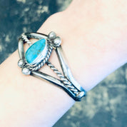 Vintage Cuff, Southwestern Bracelet, Cuff Bracelet, Turquoise Cuff, Boho Jewelry, Bohemian Style, Vintage Jewelry, Silver Cuff Bracelet, 925