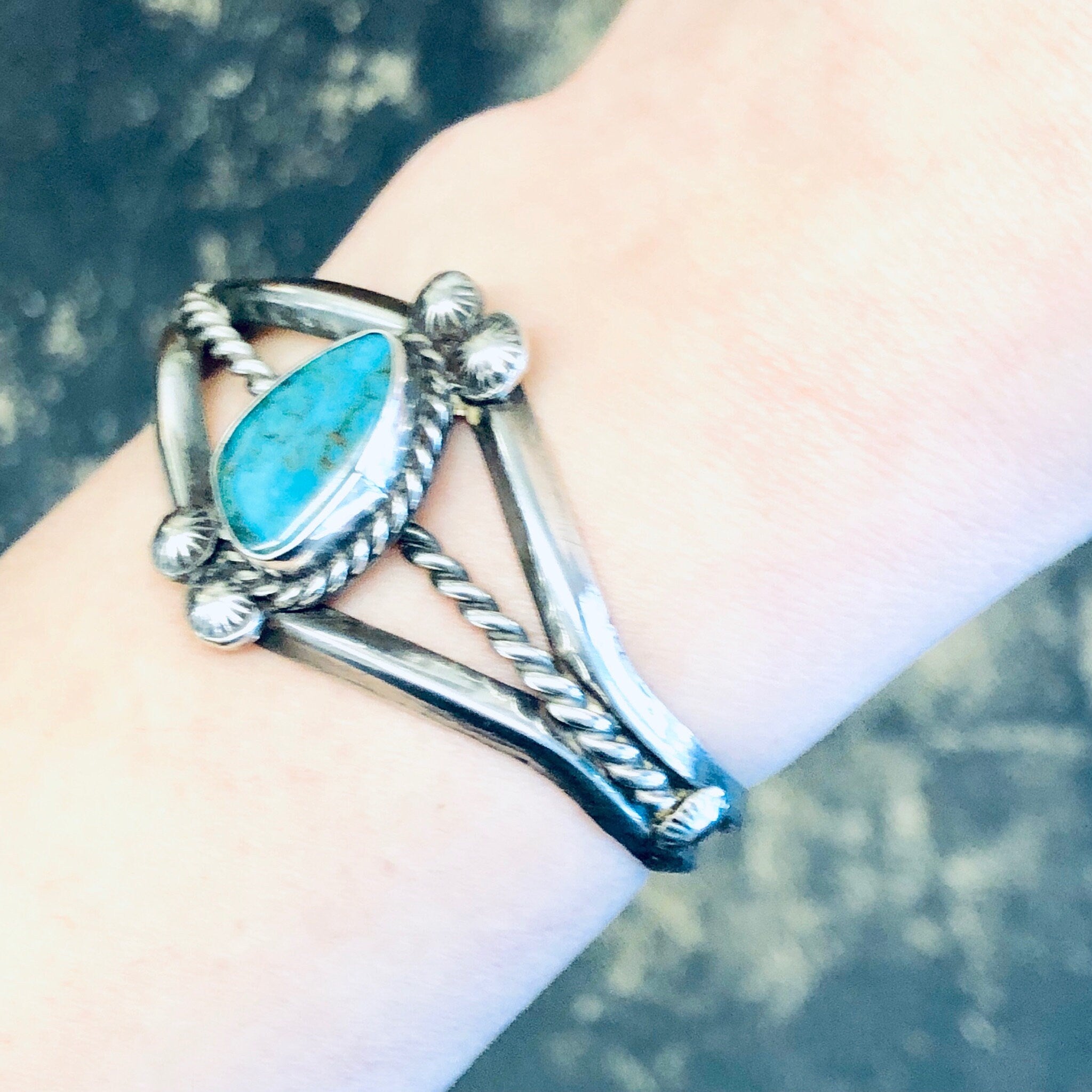 Vintage Cuff, Southwestern Bracelet, Cuff Bracelet, Turquoise Cuff, Boho Jewelry, Bohemian Style, Vintage Jewelry, Silver Cuff Bracelet, 925