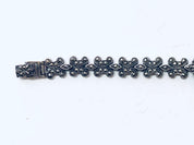 Vintage Bracelet, Turquoise Bracelet, Marcasite Jewelry, Silver Bracelet, Blue and Silver, Vintage Jewelry, Link Bracelet, Sparkly Jewelry