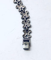 Vintage Bracelet, Turquoise Bracelet, Marcasite Jewelry, Silver Bracelet, Blue and Silver, Vintage Jewelry, Link Bracelet, Sparkly Jewelry