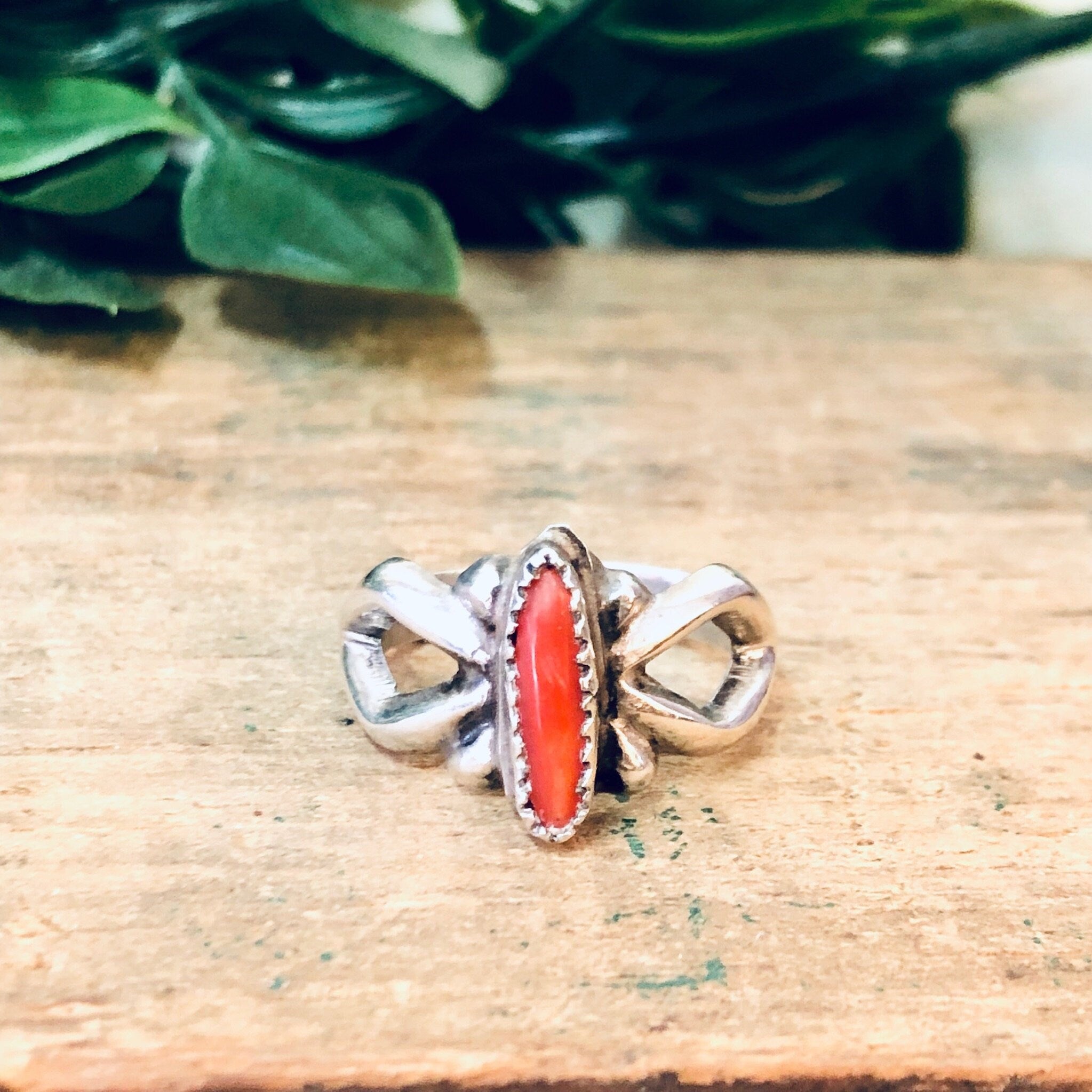 Vintage Silver Ring, Coral Ring, Southwestern Ring, Vintage Jewelry, Unique Jewelry, Boho Style, Bohemian Ring, Festival Jewelry, 925 Ring