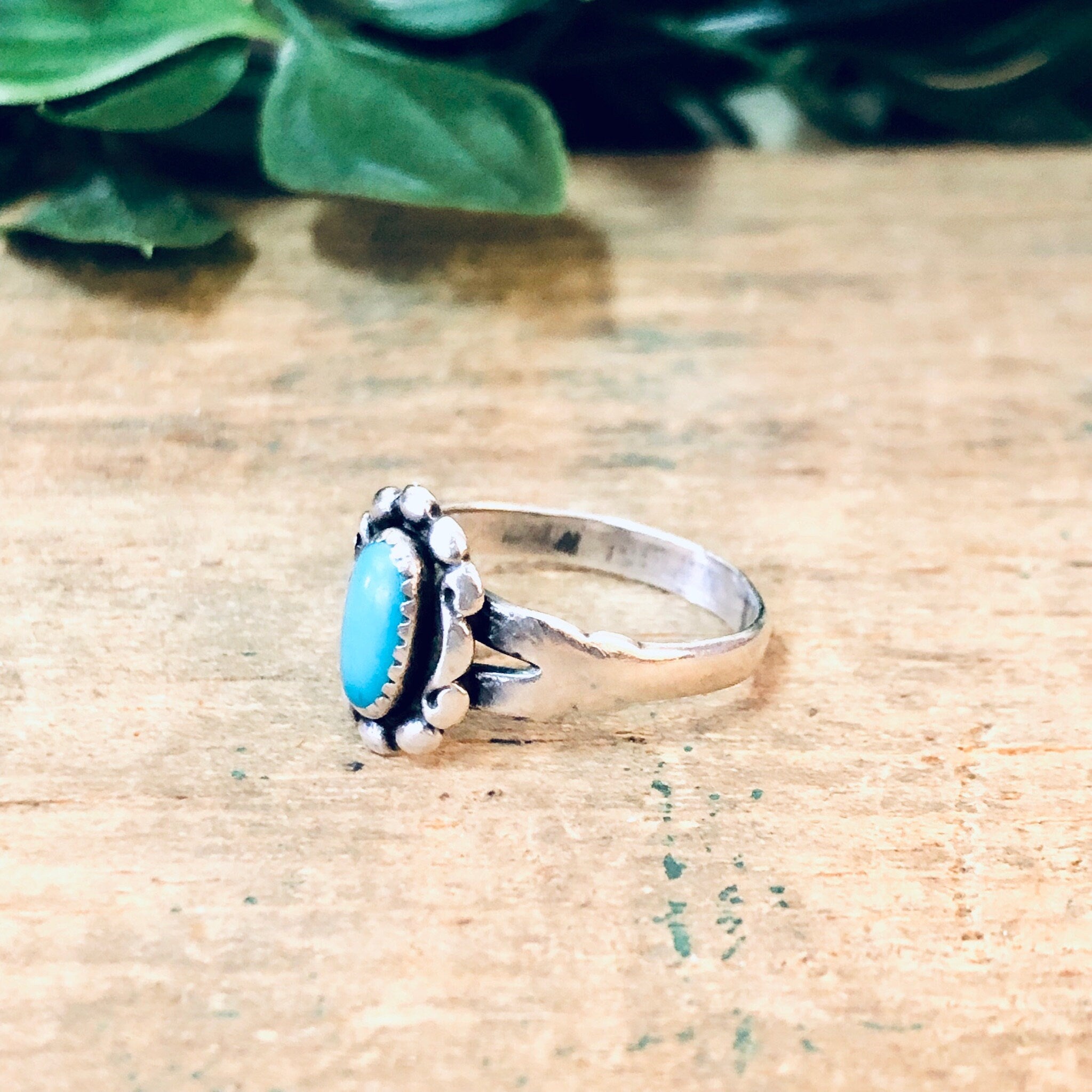 Vintage Silver Ring, Turquoise Ring, Small Ring, Pinky Ring, Vintage Jewelry, Southwestern Ring, Boho Style, Bohemian Jewelry, 925 Ring,
