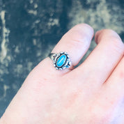 Vintage Silver Ring, Turquoise Ring, Small Ring, Pinky Ring, Vintage Jewelry, Southwestern Ring, Boho Style, Bohemian Jewelry, 925 Ring,