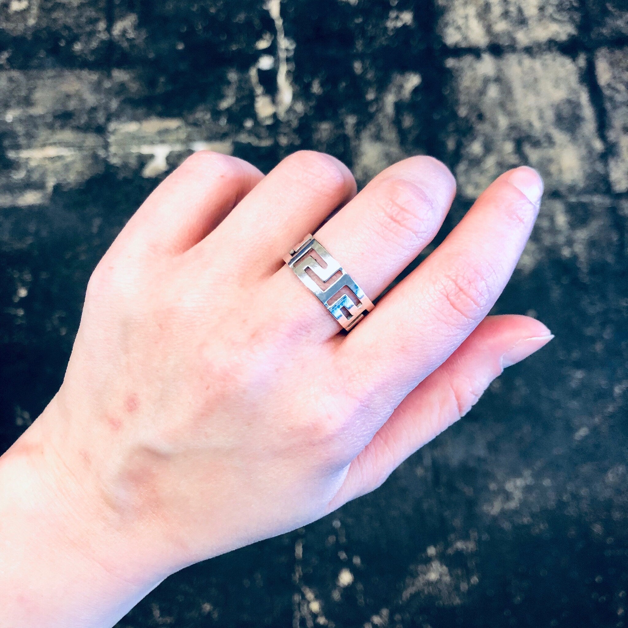 Vintage Silver Ring, Cut Out Ring, Unique Jewelry, Vintage Jewelry, Sterling Silver, Band Ring, Thick Band Ring, Simple Ring, Minimal Design
