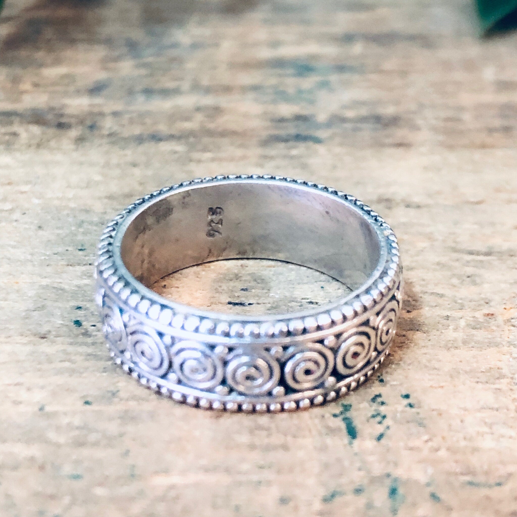 Vintage Silver Ring, Swirl Design Ring, Unique Jewelry, Band Ring, Thin Band Ring, Simple Jewelry, Swirly Ring, Sterling Silver, Boho Style