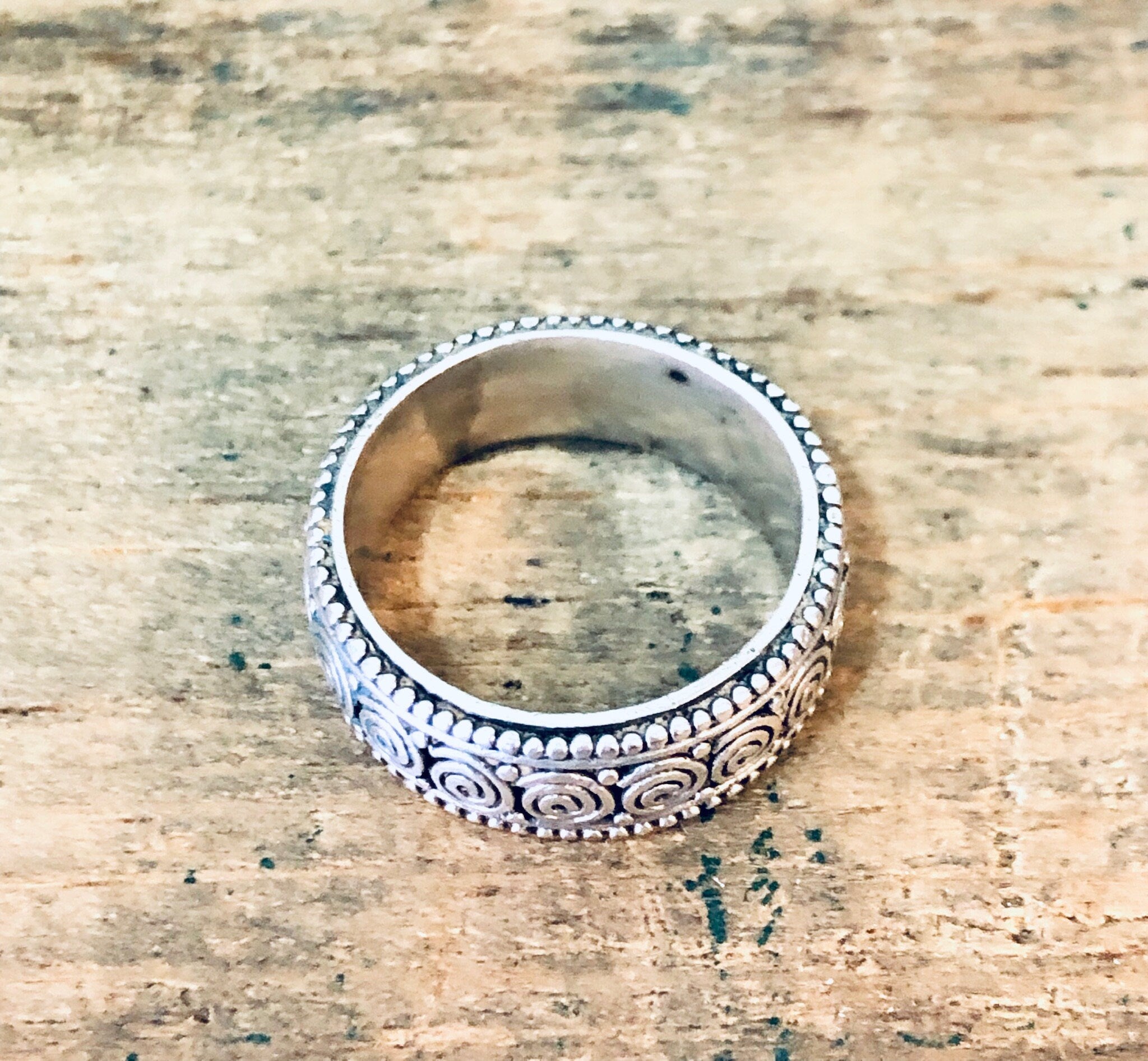 Vintage Silver Ring, Swirl Design Ring, Unique Jewelry, Band Ring, Thin Band Ring, Simple Jewelry, Swirly Ring, Sterling Silver, Boho Style